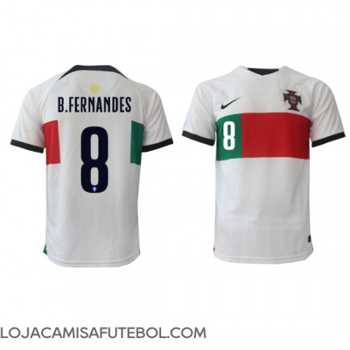 Camisa de Futebol Portugal Bruno Fernandes #8 Equipamento Secundário Mundo 2022 Manga Curta